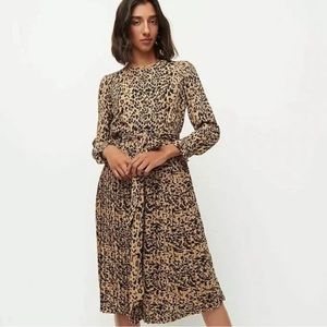 J crew leopard pleated midi dress 4